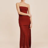 Posse - ROMY STRAPLESS DRESS - CHILLI