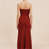 Posse - ROMY STRAPLESS DRESS - CHILLI