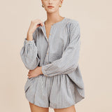 Posse - MIRA SHIRT - BLUE GINGHAM