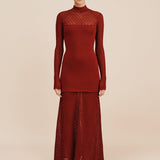 Posse - ROMY HIGH NECK DRESS - CHILLI