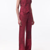 GABRIELA HEARST - Vesta Flare Pant in Bordeaux Virgin Wool