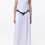 GABRIELA HEARST - Glenn Lace Maxi Dress in White Aloe Linen