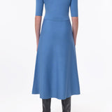 GABRIELA HEARST - Seymore Knit Midi Dress in Sky Merino Wool Cashmere