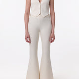 GABRIELA HEARST - Ayala Flare Cropped Knit Pant in Ivory Merino Wool Cashmere