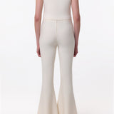 GABRIELA HEARST - Ayala Flare Cropped Knit Pant in Ivory Merino Wool Cashmere