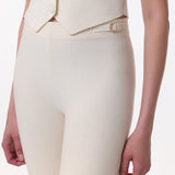 GABRIELA HEARST - Ayala Flare Cropped Knit Pant in Ivory Merino Wool Cashmere