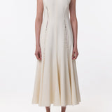 GABRIELA HEARST - Kendal Laces Midi Dress in Ivory Wool