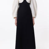 GABRIELA HEARST - Dee Maxi Dress in Ivory & Black Wool Crepe