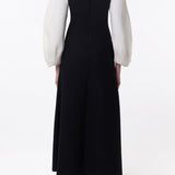 GABRIELA HEARST - Dee Maxi Dress in Ivory & Black Wool Crepe