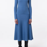 GABRIELA HEARST - Freddie Knit Midi Skirt in Sky Merino Wool Cashmere