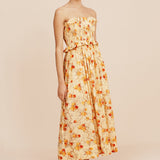 Posse - COBY STRAPLESS DRESS - CITRUS FLORAL