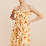 Posse - COBY STRAPLESS DRESS - CITRUS FLORAL