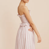 Posse - COBY STRAPLESS DRESS - VINTAGE STRIPE