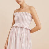 Posse - COBY STRAPLESS DRESS - VINTAGE STRIPE