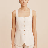 Posse - LUCILLE GILET - BEIGE PINSTRIPE