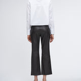 Maria McManus - High Waisted Crop Leather Trouser in Chocolate Brown