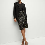 Veronica Beard - Anderson Leather Grommet Skirt