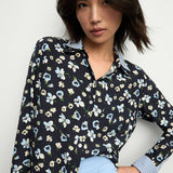 Veronica Beard - Maia Floral Silk Double-Collar Shirt