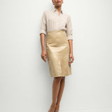 Veronica Beard - Anderson Coated Leather Skirt