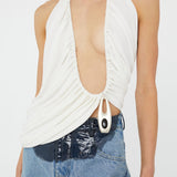 Christopher Esber - Lavalliere Draped Jersey Halter Top