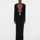 Christopher Esber - Lavalliere Draped Jersey Long Sleeve Dress