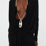 Christopher Esber - Lavalliere Draped Jersey Long Sleeve Dress