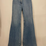 Chanel Blue Flared Jeans with Crystal CC Logo Detail Size FR 34 (UK 6)