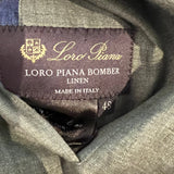 Loro Piana Menswear Dark Blue & Khaki Reversible Linen Jacket IT 48 (UK 38)