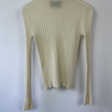 Gucci Cream Ribbed Knit Roll Neck Long Sleeve Jumper size M (UK 8)