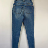 Balmain Light Blue Skinny Jeans with Silver Button and Zip Detail FR 34 (UK 6)