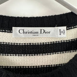 Christian Dior Black and White Striped Cashmere Jumper with Green Dragon Detail Size FR 36 (UK 8)RRP 2500£