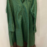 Fendi Green and Brown Silk Checked Maxi Dress with Logo Buttons Size IT 42 (UK 10) RRP £2,250