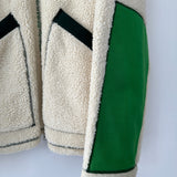 AMI De Coeur Menswear Zipped Teddy Off-White and Green Teddy Jacket Size XL (UK 44)