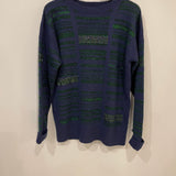 Chanel Navy Cashmere Long-Sleeve Jumper with Green Sequin Embellishments Size FR 36 (UK 8)