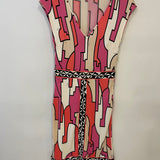 Emilio Pucci Pink & White Patterned Midi Dress Size IT 38 (UK 6)