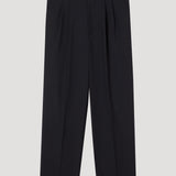 ROHE - Double pleated tapered tailored trousers | black