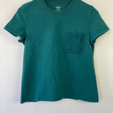 Hermès Teal T-Shirt with Crochet H Pocket Detail Size FR 38 (UK 10)