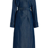 GABRIELA HEARST - Braden Trench Coat in Deep Fluorite Blue Virgin Wool Linen Twill