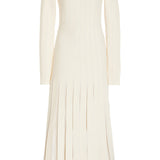 GABRIELA HEARST - Walsh Knit Maxi Pleated Dress in Ivory Wool