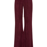 GABRIELA HEARST - Claude Flare Pant in Bordeaux Plisse Silk