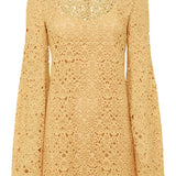 GABRIELA HEARST - Archie Mini Dress with Lining in Gold Silk Macrame Lace