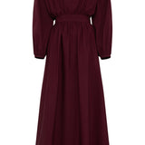 GABRIELA HEARST - Ahmose Maxi Dress in Bordeaux Sea Island Cotton Poplin