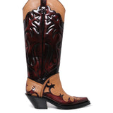 GABRIELA HEARST - Capitana Cowboy Boot in Light Brown & Red Pearlized Leather