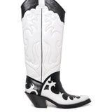 GABRIELA HEARST - Capitana Cowboy Boot in White & Black Pearlized Leather