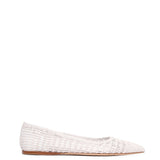 GABRIELA HEARST - Aurora Braided Flat Shoe in Pearlized White Leather