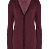 GABRIELA HEARST - Emma Pointelle Knit Cardigan in Bordeaux Cashmere Silk