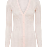 GABRIELA HEARST - Emma Pointelle Knit Cardigan in Pale Blush Cashmere Silk