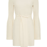 GABRIELA HEARST - Tenas Knit Mini Dress in Ivory Merino Wool Cashmere