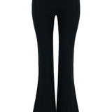 GABRIELA HEARST - Ayala Flare Cropped Knit Pant in Black Merino Wool Cashmere