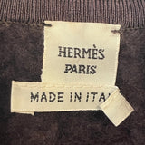 Hermès Brown Cashmere Knit Jumper with Lambskin Leather Braided Details Size FR 34 (UK 6)